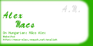 alex macs business card