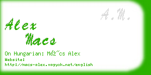 alex macs business card